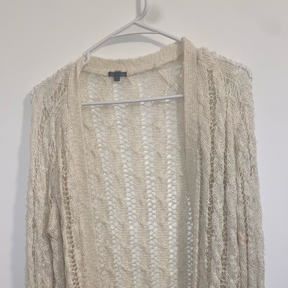 White knitted cardigan